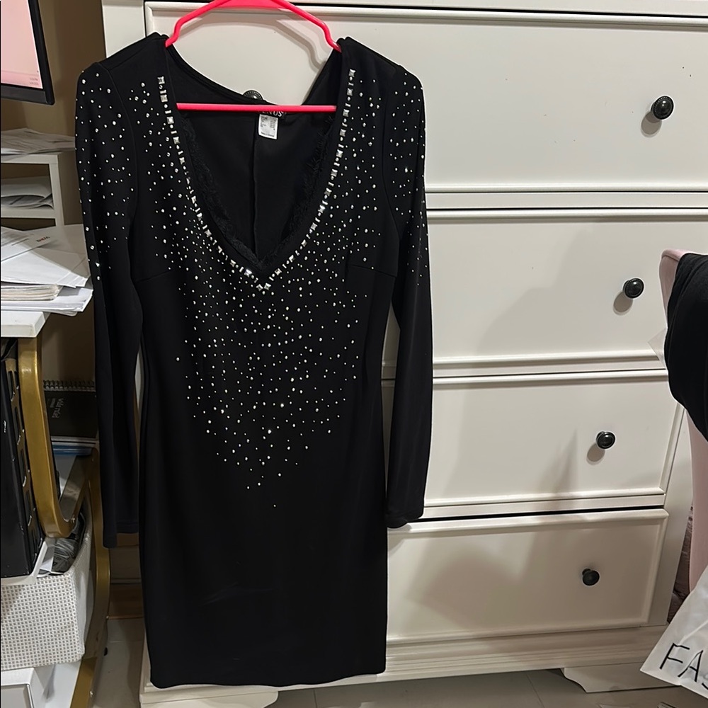 Black Dress with Rhinestone Accents